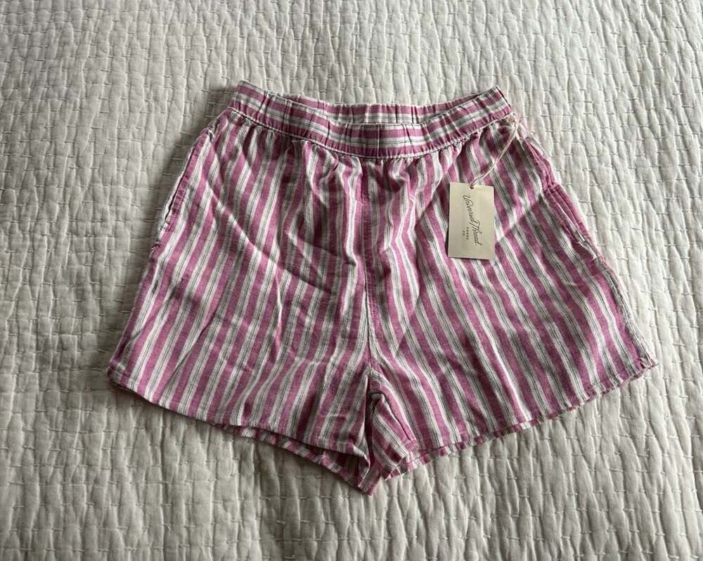 Universal Thread Pink and White Striped Pull-On Shorts